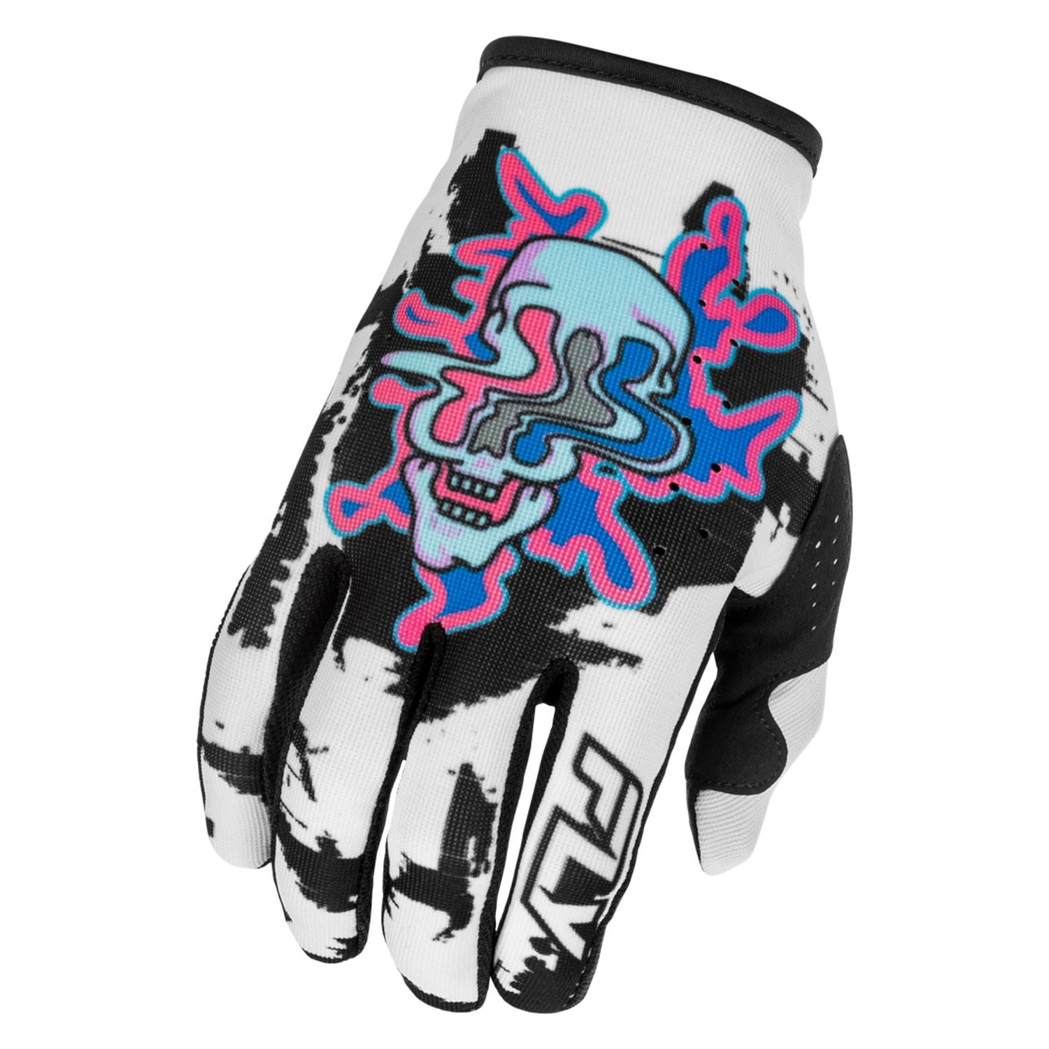 Fly Racing 2026 Motocross Gloves Lite Warp White Blue Pink